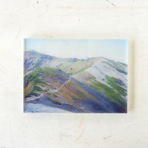 山の透けるアクリルパネル 2L 17.8×12.8cm 【白馬岳の稜線】 1枚目の画像