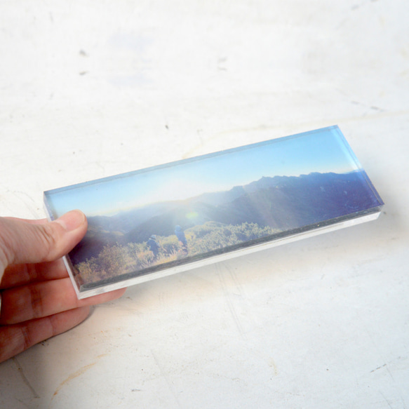山の透けるアクリルパネル 15×5cmミニパノラマ　【オーダー】 4枚目の画像