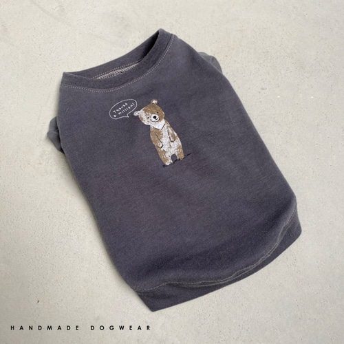 ハンドメイド 犬服 Sサイズ 小型犬 Tシャツ くまプリント リメイク