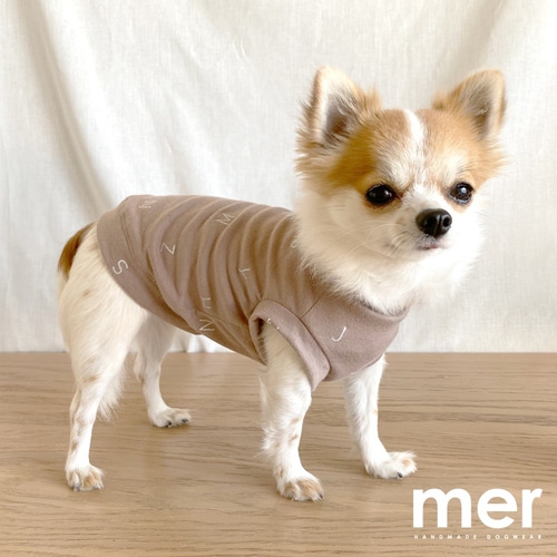ハンドメイド 犬服 Sサイズ 小型犬 Tシャツ ラメロゴプリント