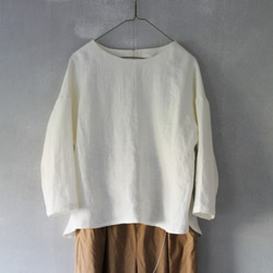 linen pull over shirt　リネン プルオーバーシャツ 2枚目の画像