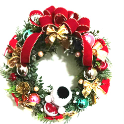 ❤キラキラモールとワインカラーのリボンをつけたかわいいミニサイズの