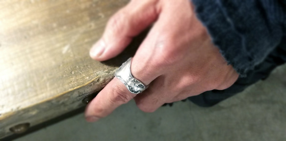 您想要戴在食指上的美國古董銀湯匙重製男士戒指_0742 Vintage 第3張的照片