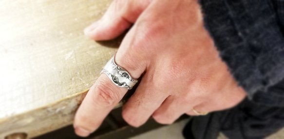 您想要戴在食指上的美國古董銀湯匙重製男士戒指_0742 Vintage 第10張的照片