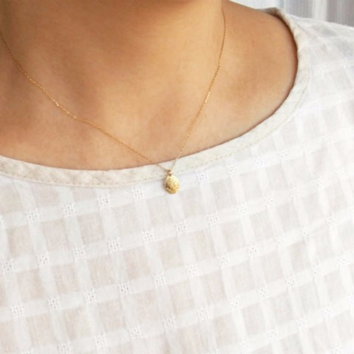 毎日着けたい。K18金ゴールド手作りネックレス／ラウンド for