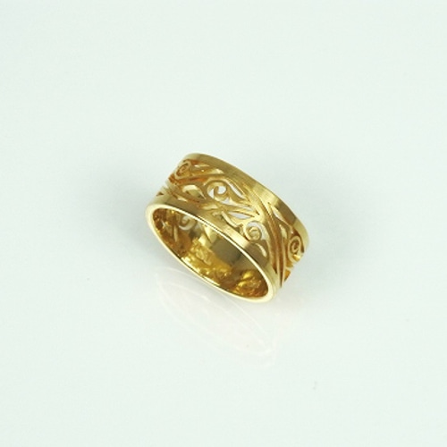 ハンドメイドK18唐草透かしリング12、5号⁷