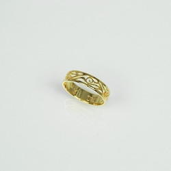 ＊受注製作＊アラベスク(唐草)K18金ゴールド手作り透かしリング（S）ペアリング、結婚指輪にもおすすめ 2枚目の画像