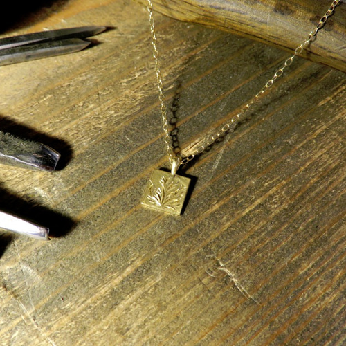 スタイリッシュ大人系デザイン＊K18金ゴールド手作りネックレス