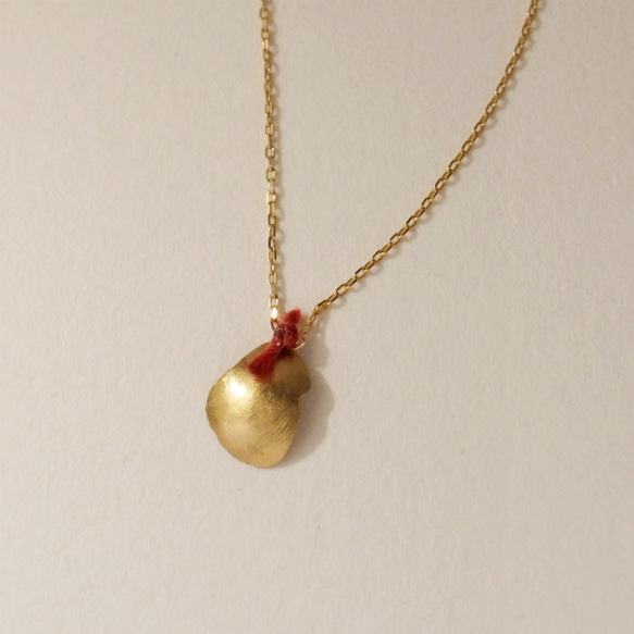 breeze：18金ゴールドネックレス：シングルRed　レディース Gold Necklace 1枚目の画像