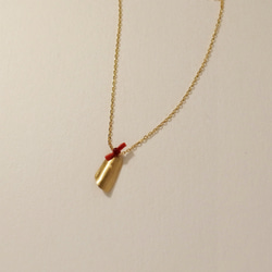 breeze：18金ゴールドネックレス：ロール（M）Red レディース ミニマリスト Gold Necklace 1枚目の画像