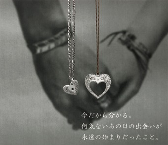 「始まり」シルバーペアネックレス with ダイヤモンド,ブラックダイヤ 10枚目の画像