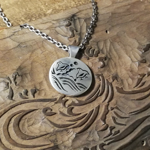 極上　天然素材　ネックレス　バングル　和装小物　骨董　美術品　アンティーク ひょっとこ木彫りネックレス 70cm 三つ編み/ねじねじ | 和雑貨