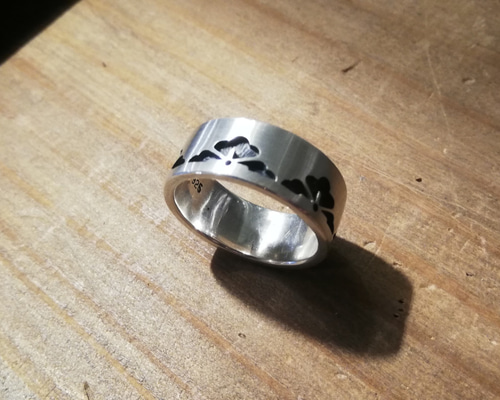 K18 silver リング 和柄 花 役10号