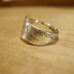 手工雕刻的古董銀湯匙重製戒指“松樹” _0661 第2張的照片
