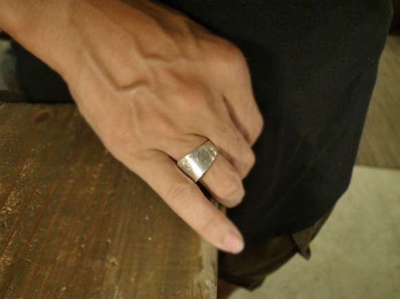 手工雕刻的古董銀湯匙重製戒指“松樹” _0661 第3張的照片