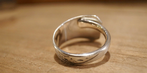 手工雕刻的古董銀湯匙重製戒指“松樹” _0661 第9張的照片