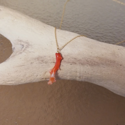 自然形態是獨一無二的。 K18金紅珊瑚項鍊女款紅珊瑚 第3張的照片