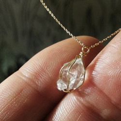 美麗的護身符水晶 K18 金赫基默鑽石項鍊 007 推薦女士 第5張的照片