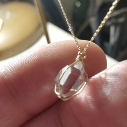 美麗的護身符水晶 K18 金 Herkimer 鑽石項鍊 008 推薦女士 第9張的照片