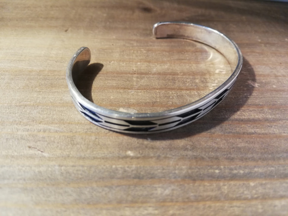 [Arrow Bangle] Japanese Pattern Overlay Silver Recommended for w 第9張的照片