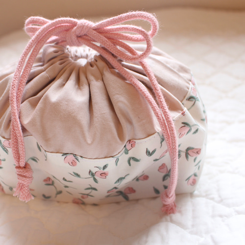 リバティハンドメイド お弁当袋 フローティングフローラ グレイッシュ 