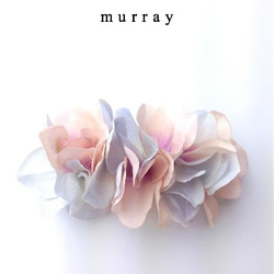 petal barrette 8cm☆dusty pink×light gray 1枚目の画像