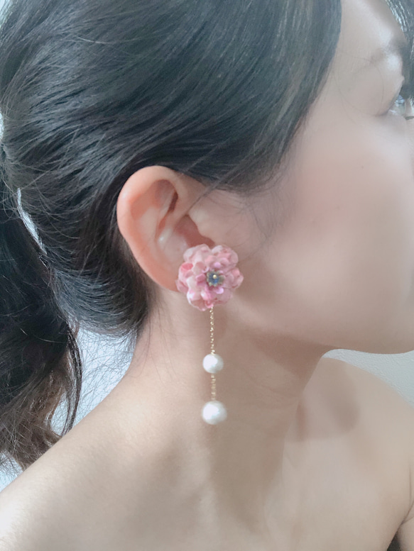 rose×pearl earring 1枚目の画像