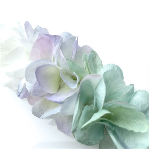 petal barrette 8cm☆fairy☆ green gradation 2枚目の画像