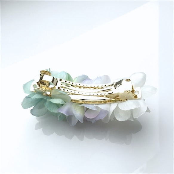 petal barrette 8cm☆fairy☆ green gradation 3枚目の画像