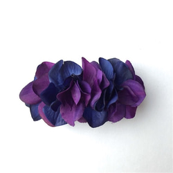 petal barrette 8cm☆navy×deep purple 1枚目の画像