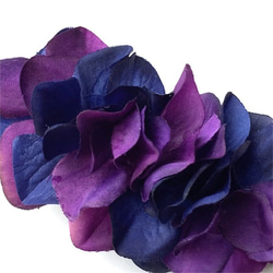 petal barrette 8cm☆navy×deep purple 2枚目の画像