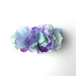 petal barrette 8cm☆translucent☆lagoon 1枚目の画像