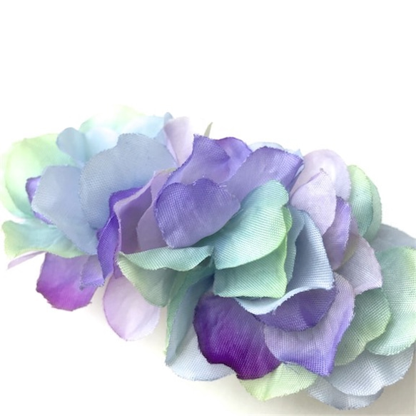 petal barrette 8cm☆translucent☆lagoon 2枚目の画像