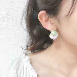 non-hole piercing♡hydrangea♡全2色 2枚目の画像