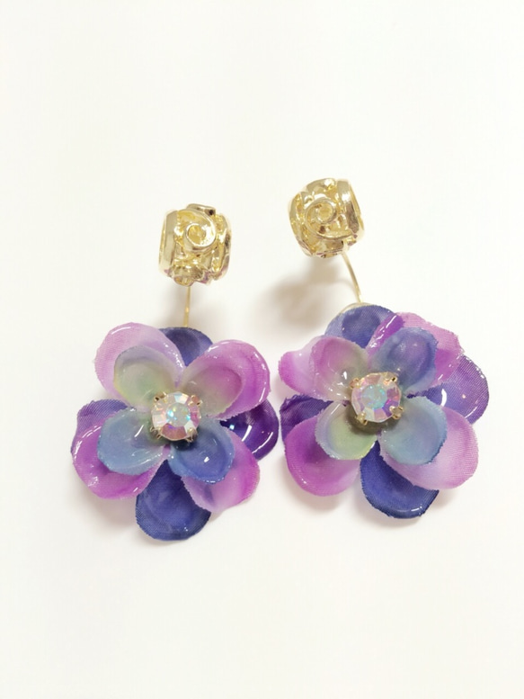 glass flower pierce☆purplish 2枚目の画像