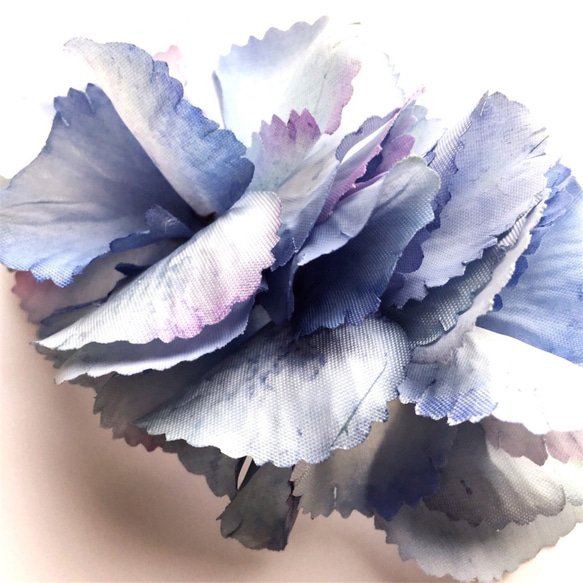 petal barrette 8cm☆Watercolor☆blue 2枚目の画像