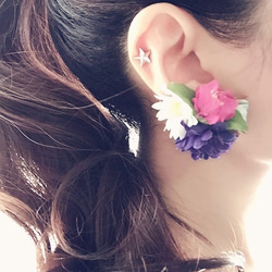 hair elastic♡petit bouquet♡no.15（イヤリングに変更可） 4枚目の画像