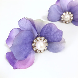 pearl bijoux×petal catch pierce/earring♡natural purple 3枚目の画像
