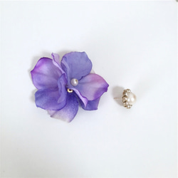 pearl bijoux×petal catch pierce/earring♡natural purple 4枚目の画像