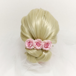 frower barrette♡Beauty and the Beast♡lady pink 1枚目の画像