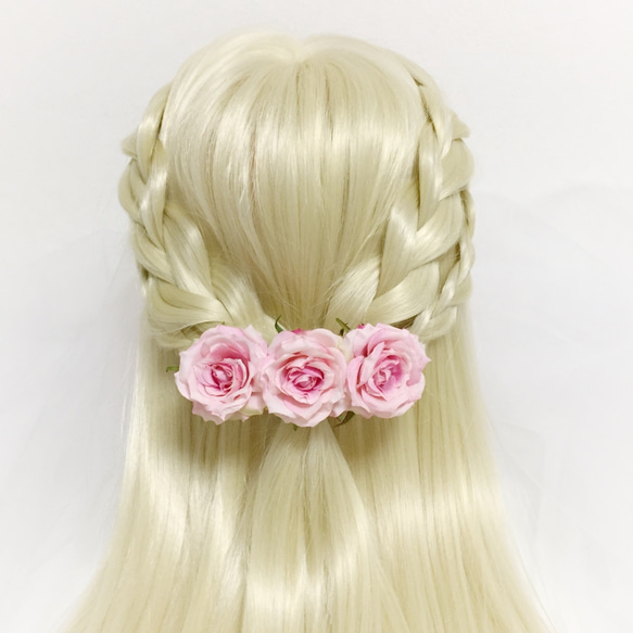 frower barrette♡Beauty and the Beast♡lady pink 2枚目の画像