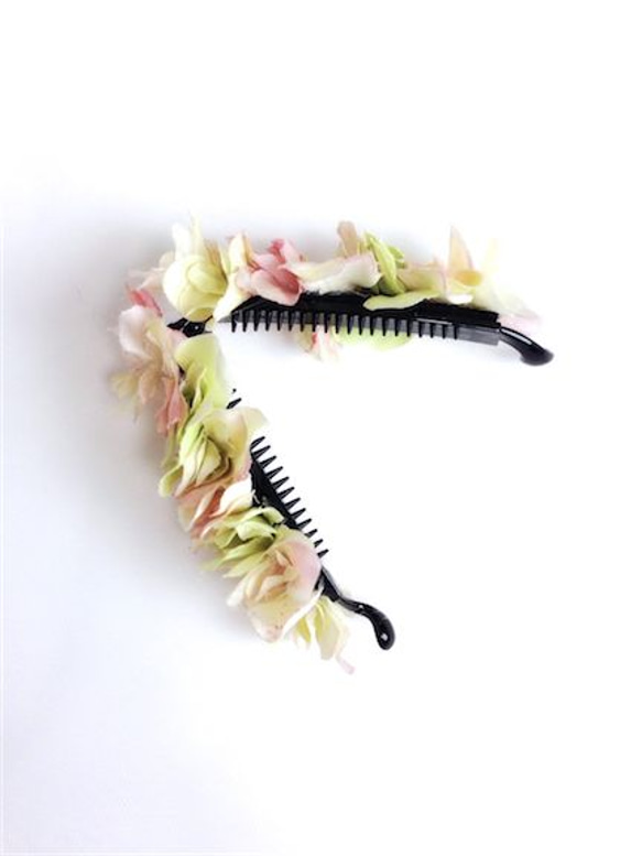 petal banana clip☆pink×lime 2枚目の画像