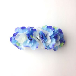 petal  barrette 8cm☆gradation blue×white 1枚目の画像