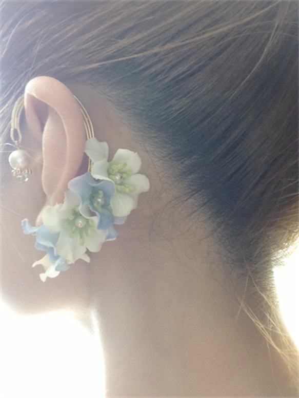 blossom rose ear hook☆ frill☆全３色 2枚目の画像