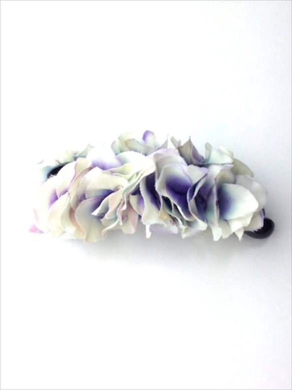 petal banana clip☆white×purple 1枚目の画像