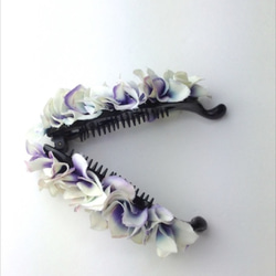 petal banana clip☆white×purple 2枚目の画像