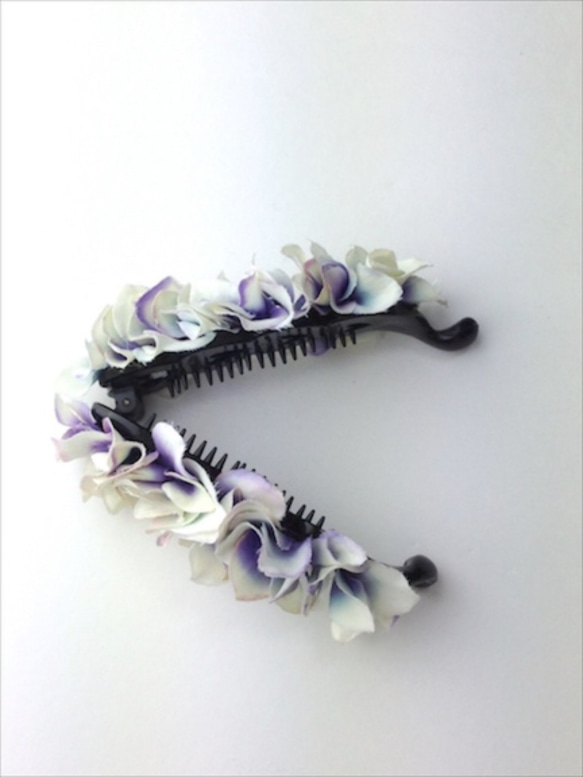 petal banana clip☆white×purple 2枚目の画像