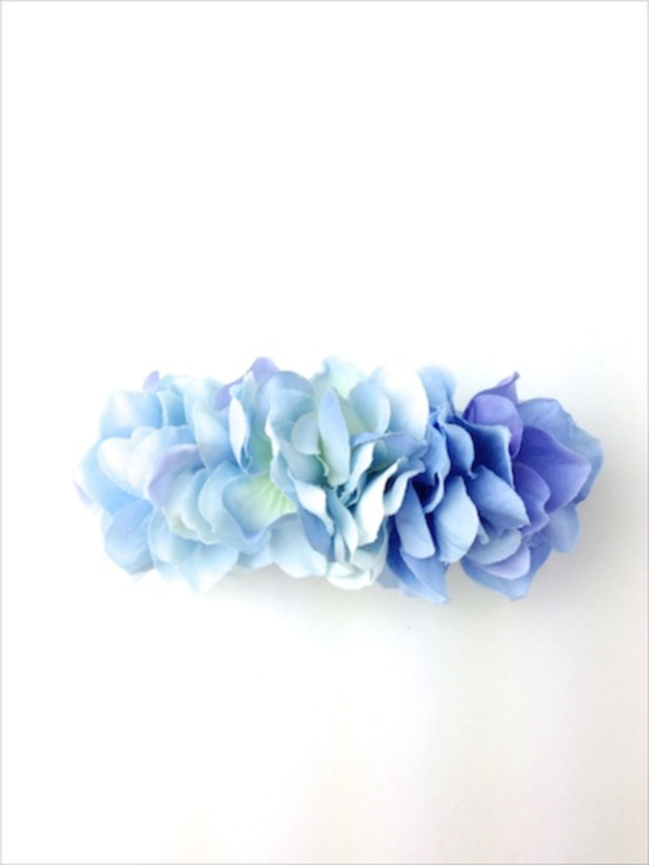 ♡petal barrette 8cm☆gradation☆blue 1枚目の画像