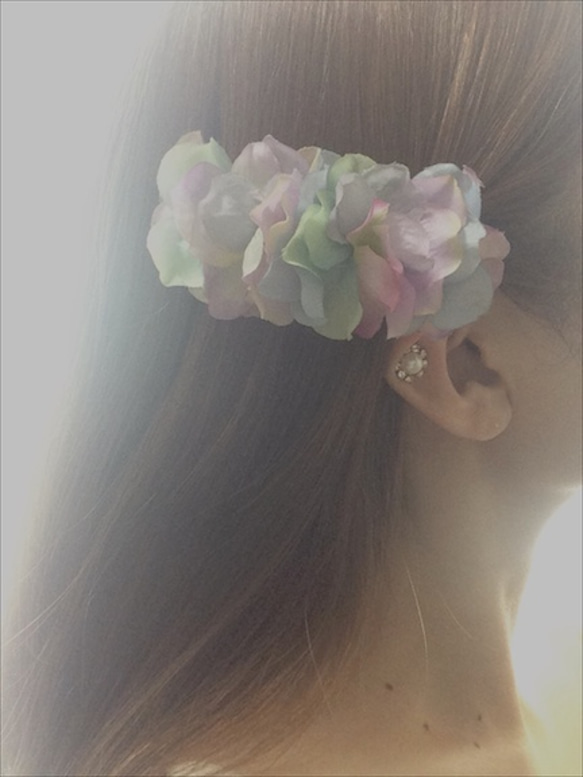 petal barrette 8cm☆translucent☆water lily 3枚目の画像