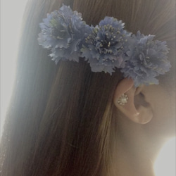 flower barrette 8cm☆yagurumasou☆blue purple 1枚目の画像